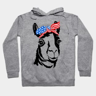 Llama Bandana American Flag Funny Patriotic USA Animal Hoodie